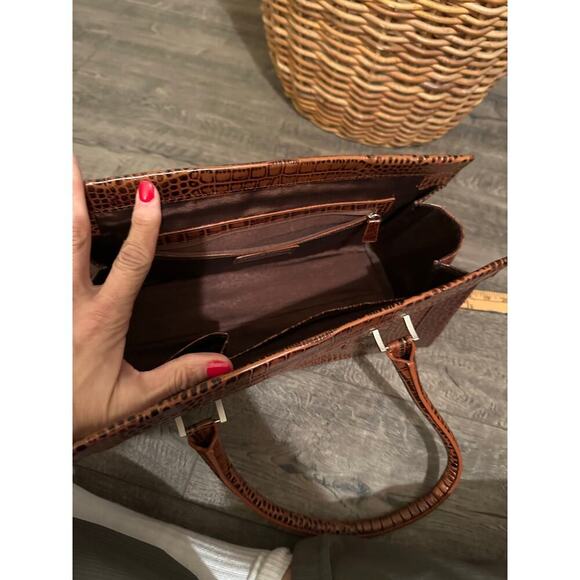 Charlie Lapson Women's Brown Animal Print Leather Handbag Purse - Picture 8 of 9